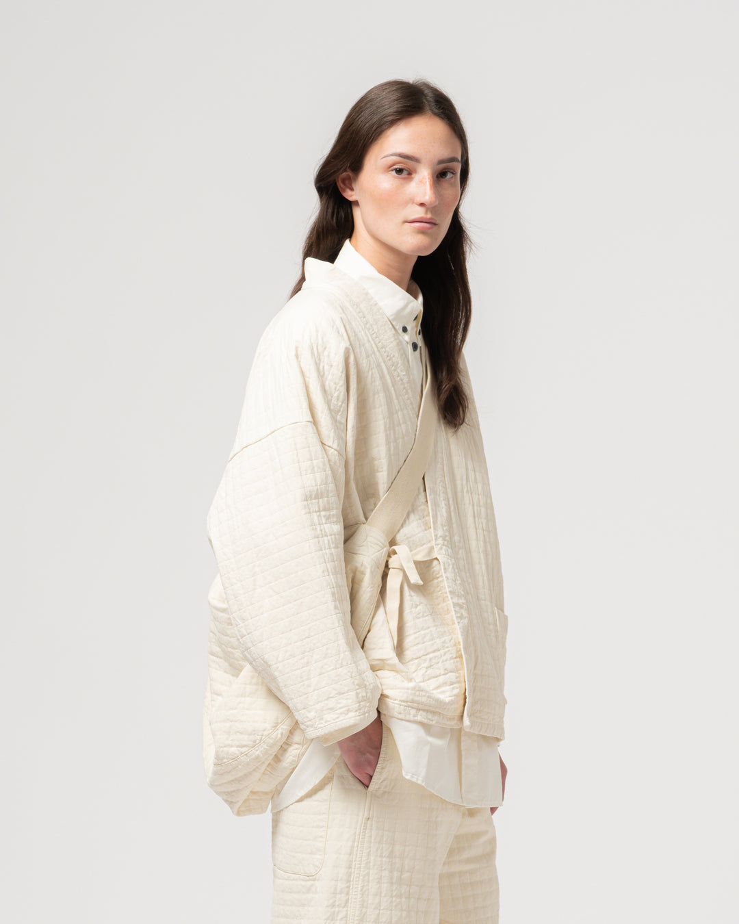 Moon Bag Sashiko Cotton Wheat