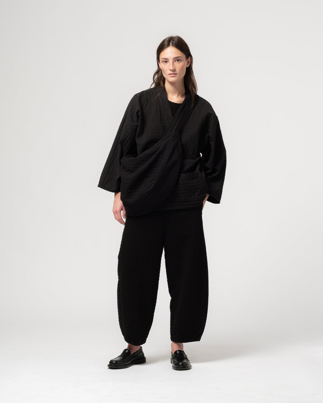 Moon Bag Sashiko Cotton Black