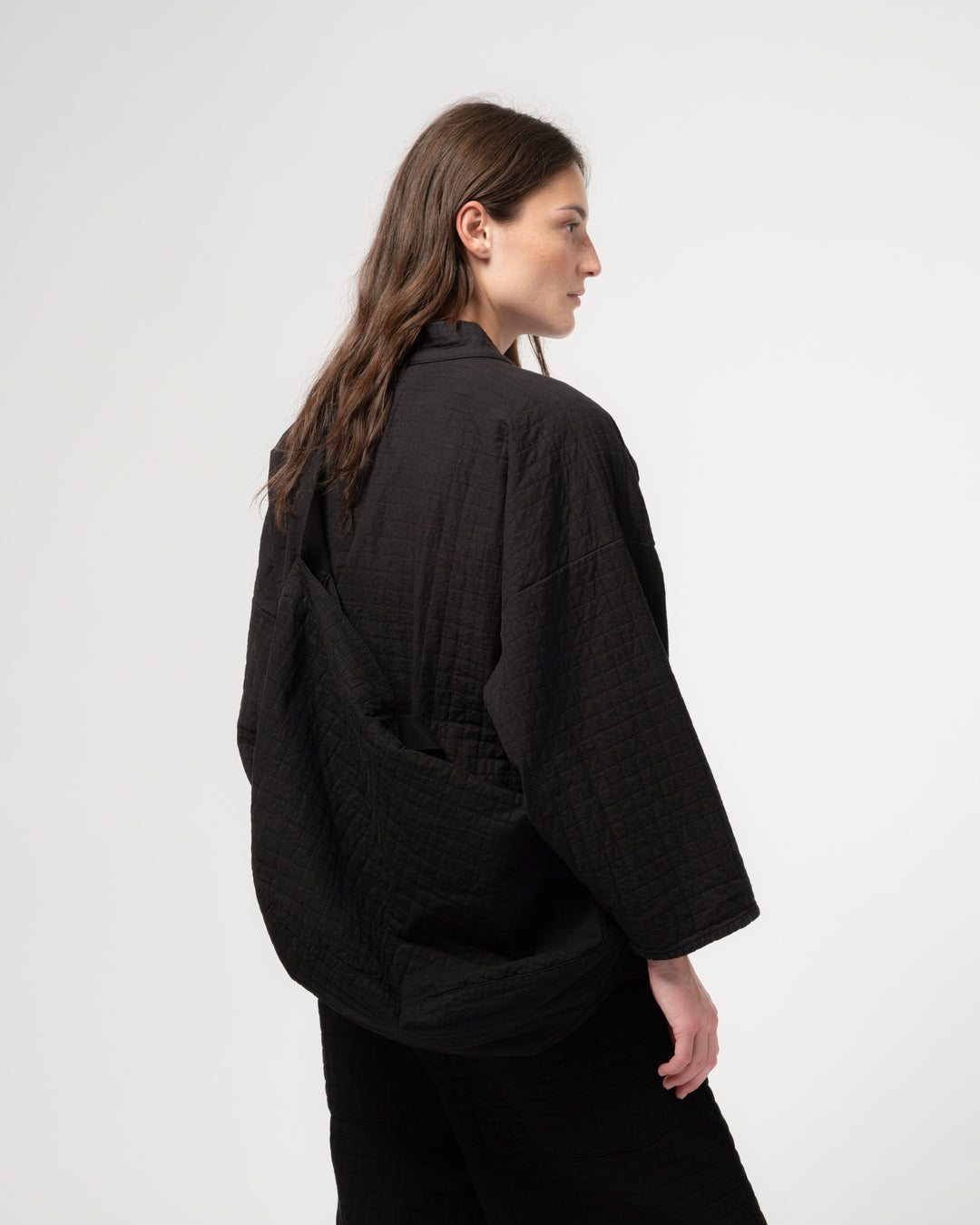 Moon Bag Sashiko Cotton Black