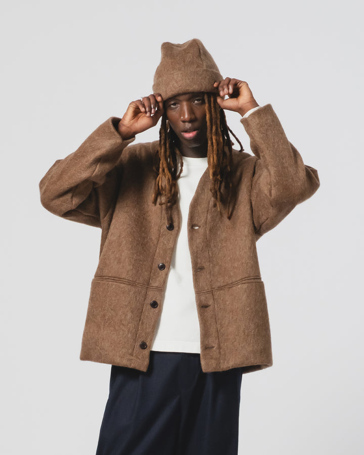 Skully Hat Mohair Fleece Java Brown