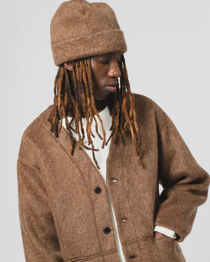 Skully Hat Mohair Fleece Java Brown