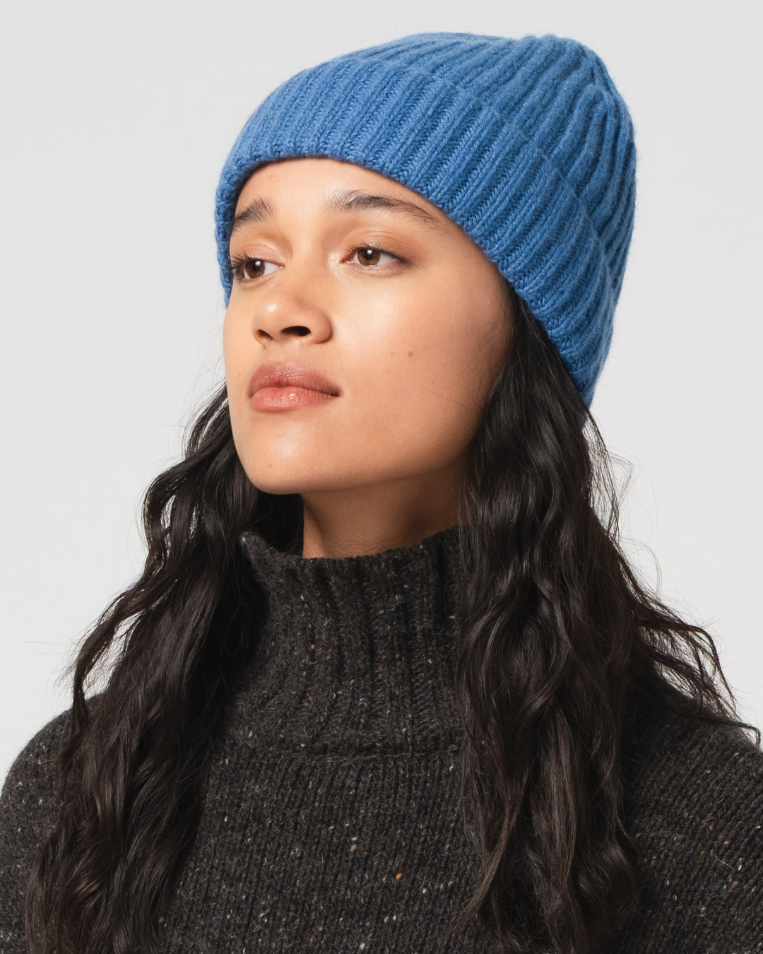 Wool Cashmere Beanie Aqua