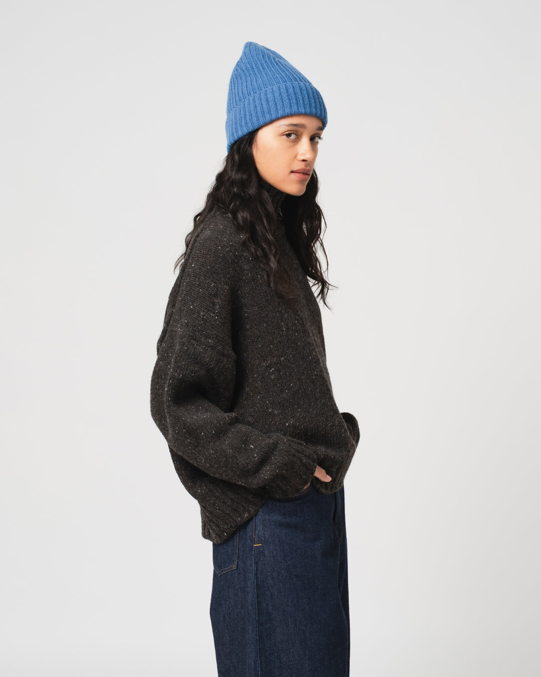Wool Cashmere Beanie Aqua