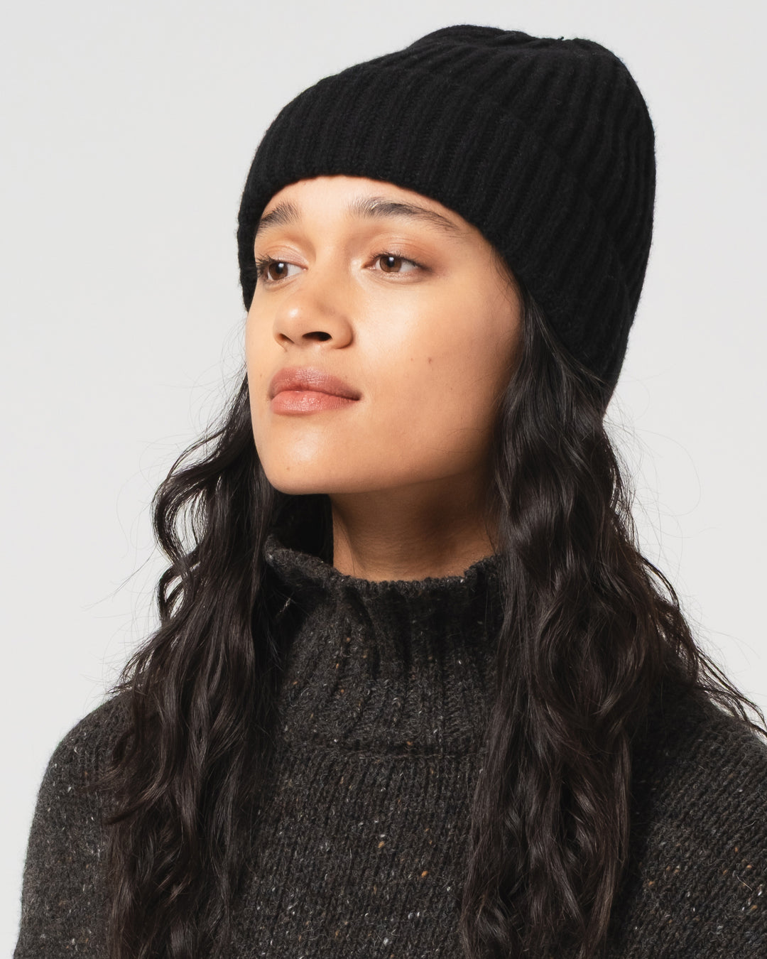 Wool Cashmere Beanie Black