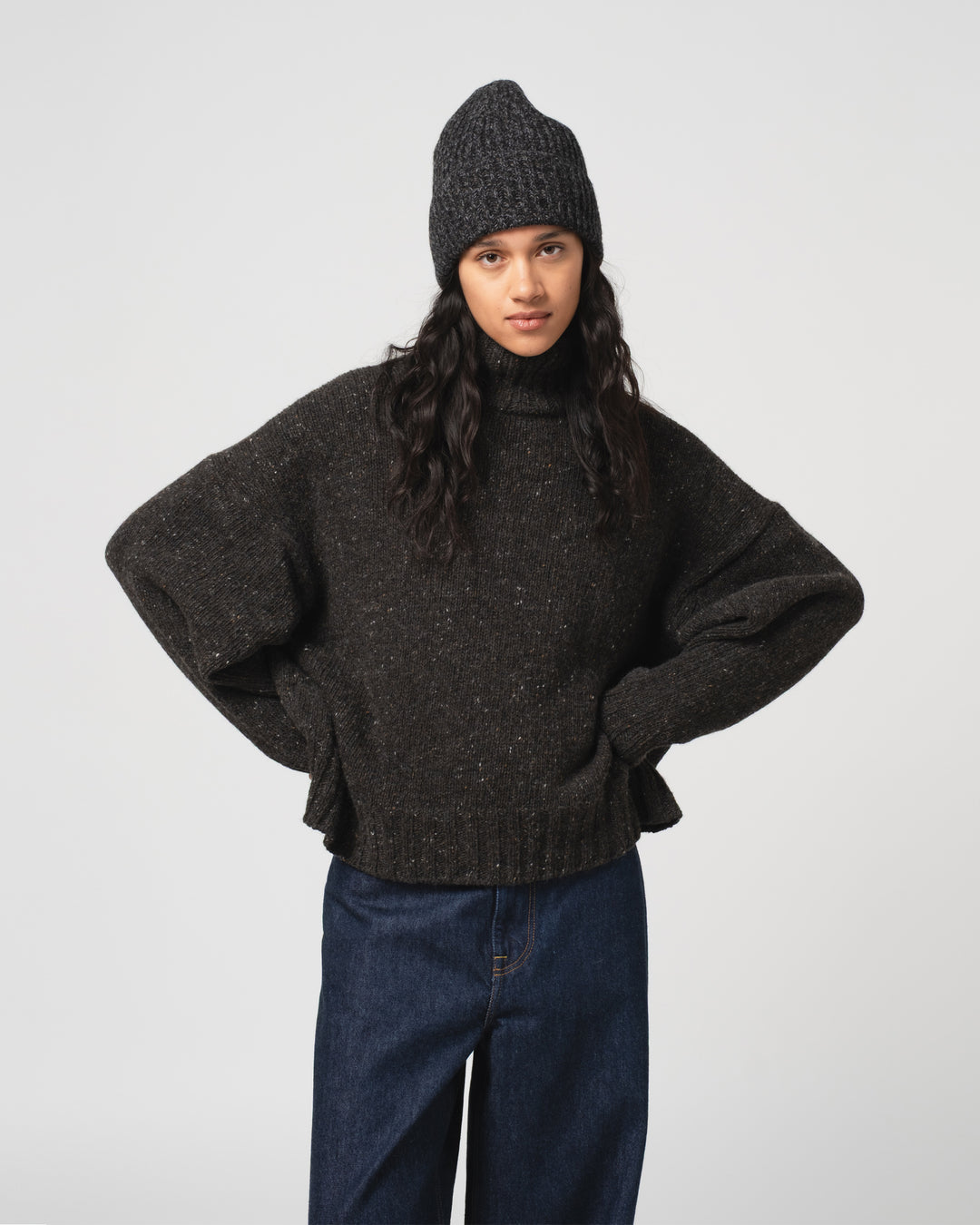 Wool Cashmere Beanie Anthracite Melange