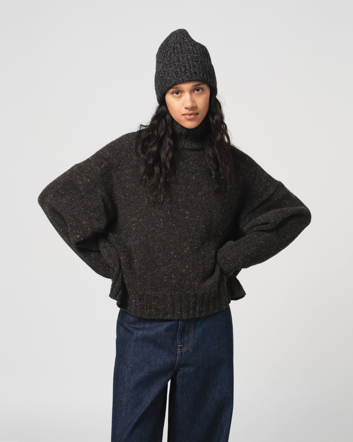 Wool Cashmere Beanie Anthracite Melange