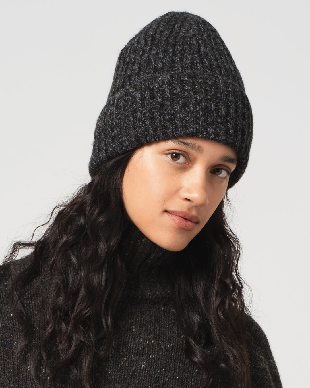 Wool Cashmere Beanie Anthracite Melange