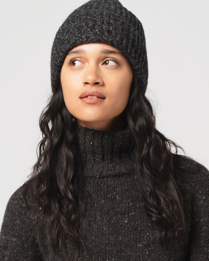 Wool Cashmere Beanie Anthracite Melange