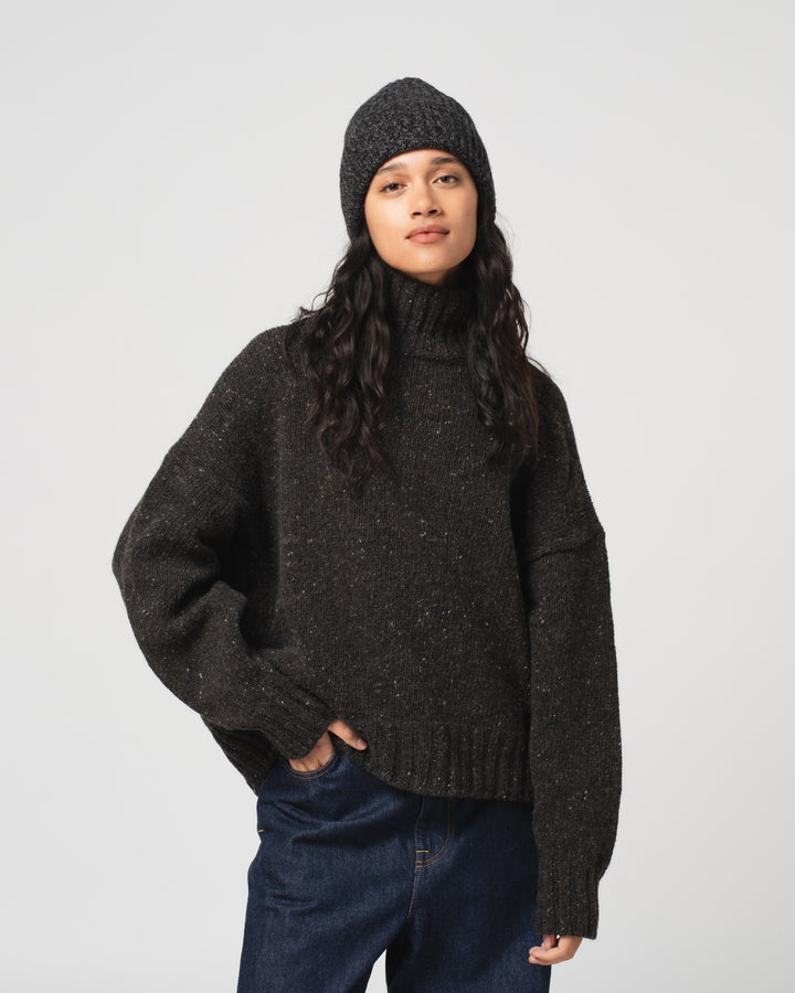 Wool Cashmere Beanie Anthracite Melange