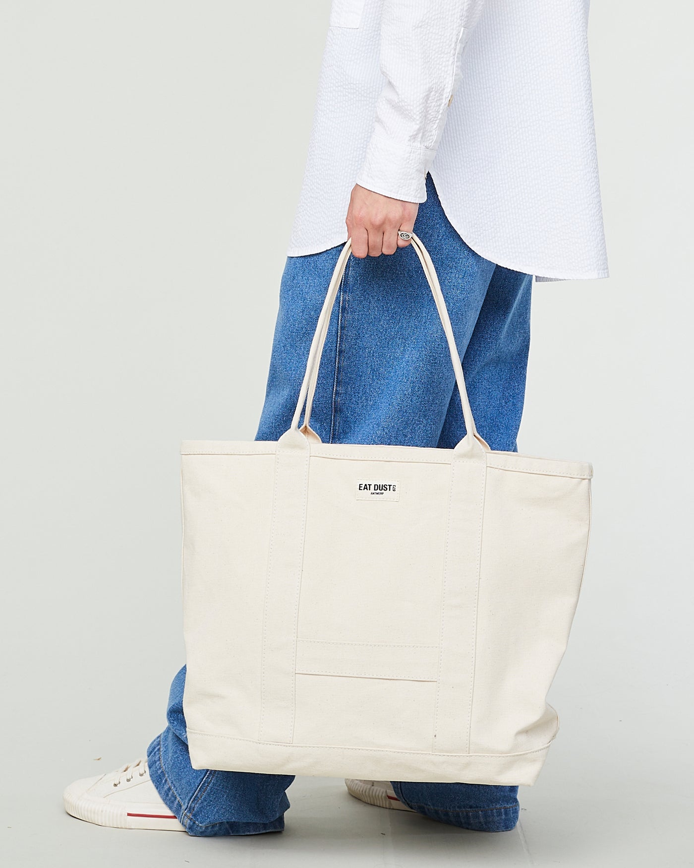 Small Canvas Shopper Bag Off White
