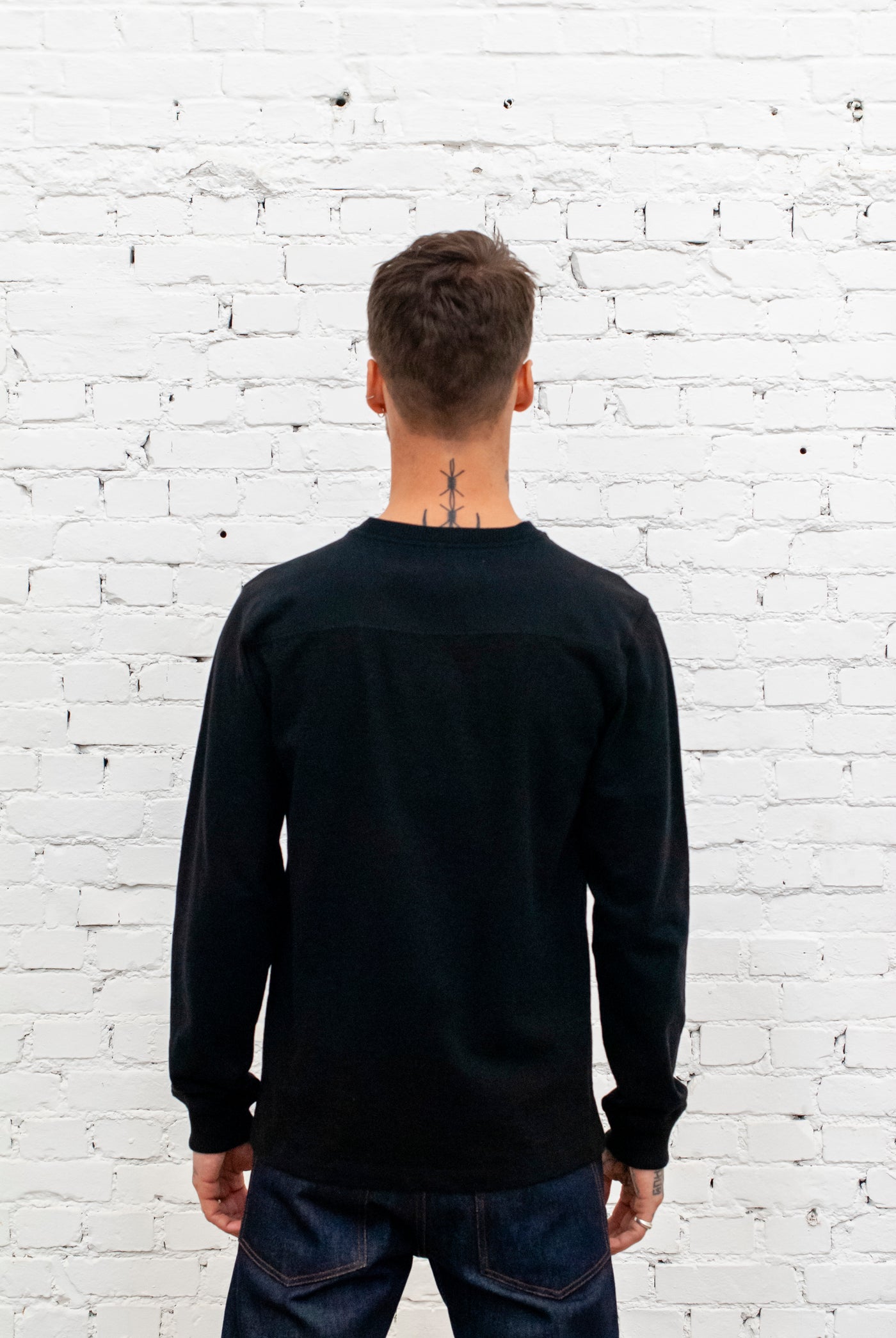 T-Henley Heavy Slub Jersey Black