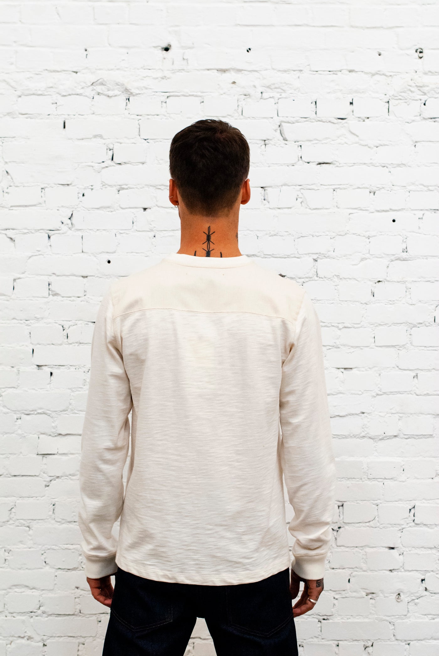 T-Henley Heavy Slub Jersey Off White