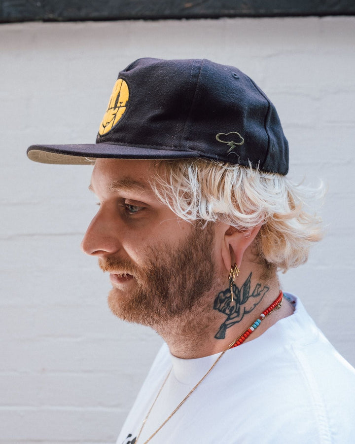 TAC x Eat Dust スマイリー キャンバス コットン ブラック