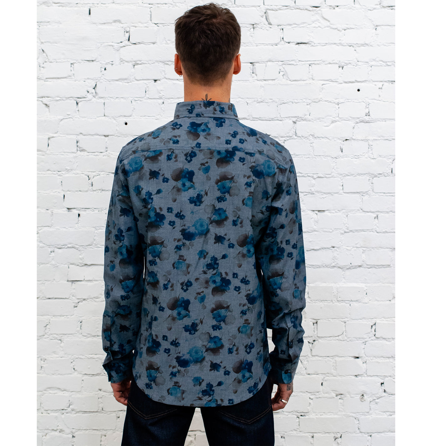 Combat Shirt Faded Flowers-fit view back