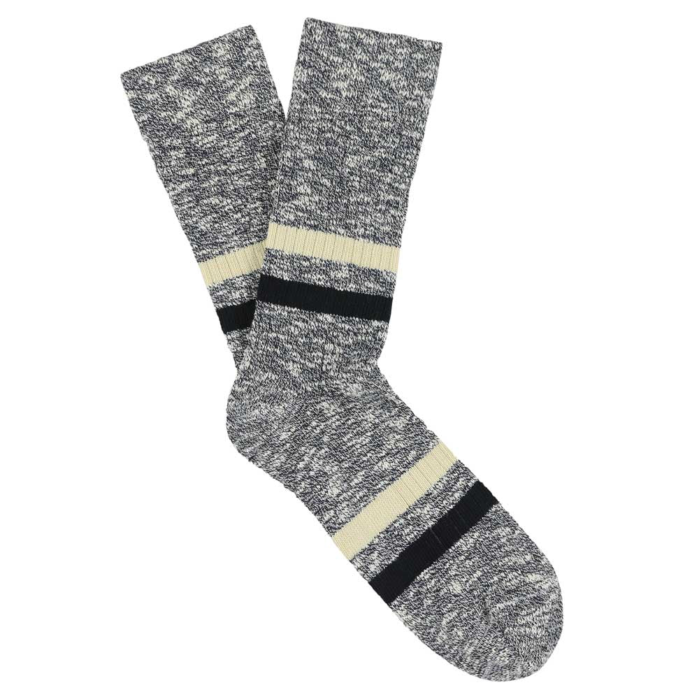 Escuyer Socks -  Melange Stripes - Navy / Ecru