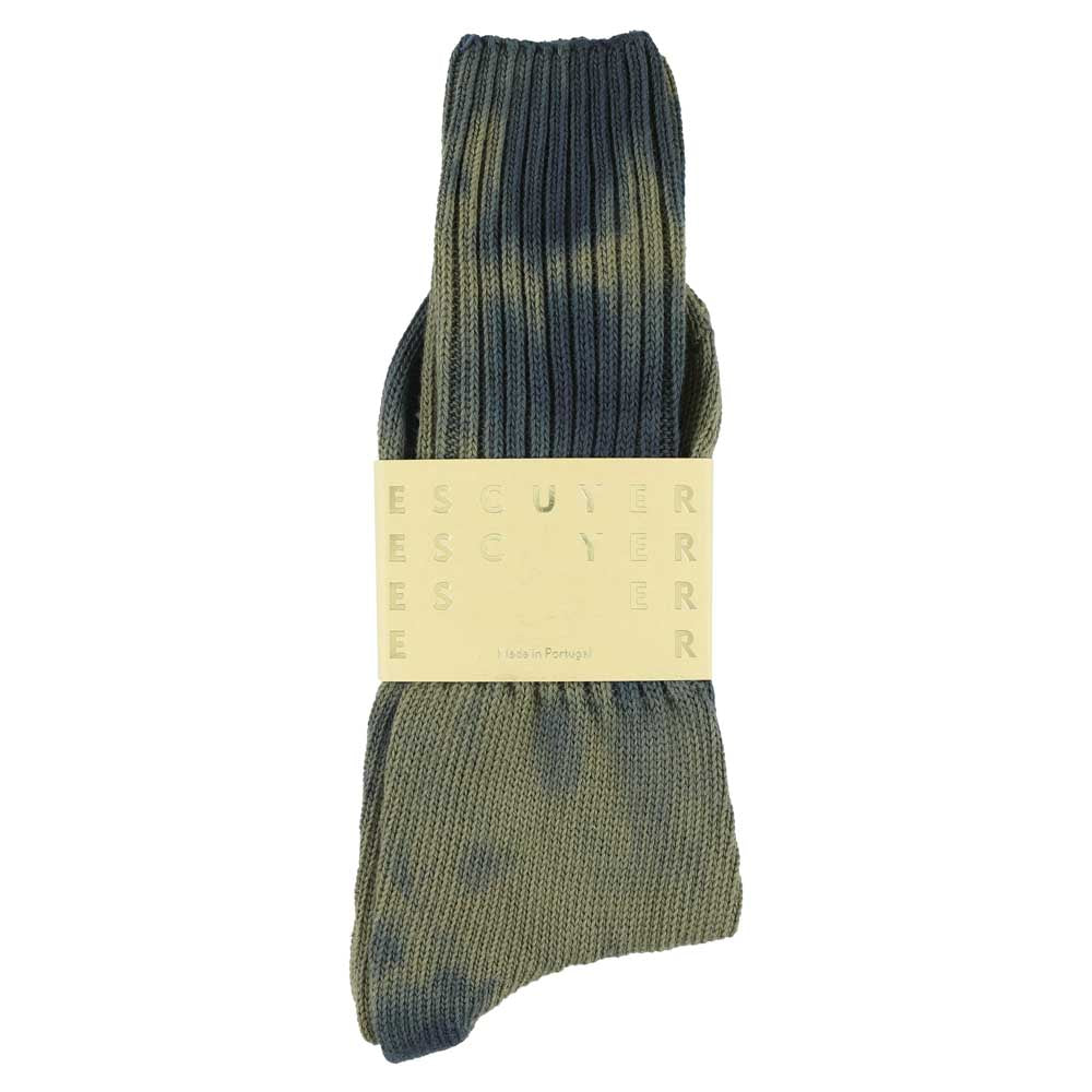 Escuyer Socks - Tie Dye - Mood Indigo / Covert Green
