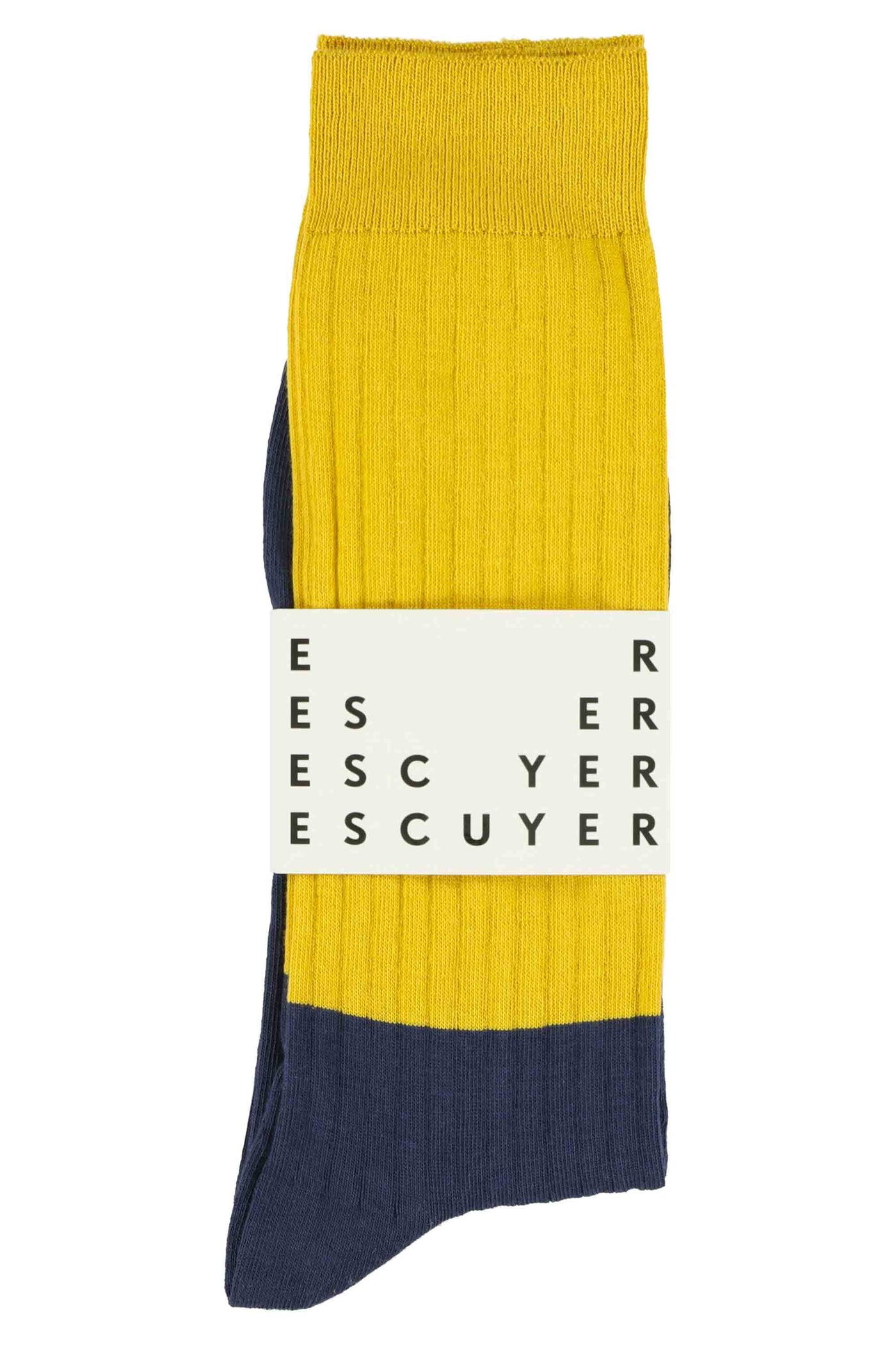Escuyer Socks -  Colour Block - Inca Gold / Insigna Blue