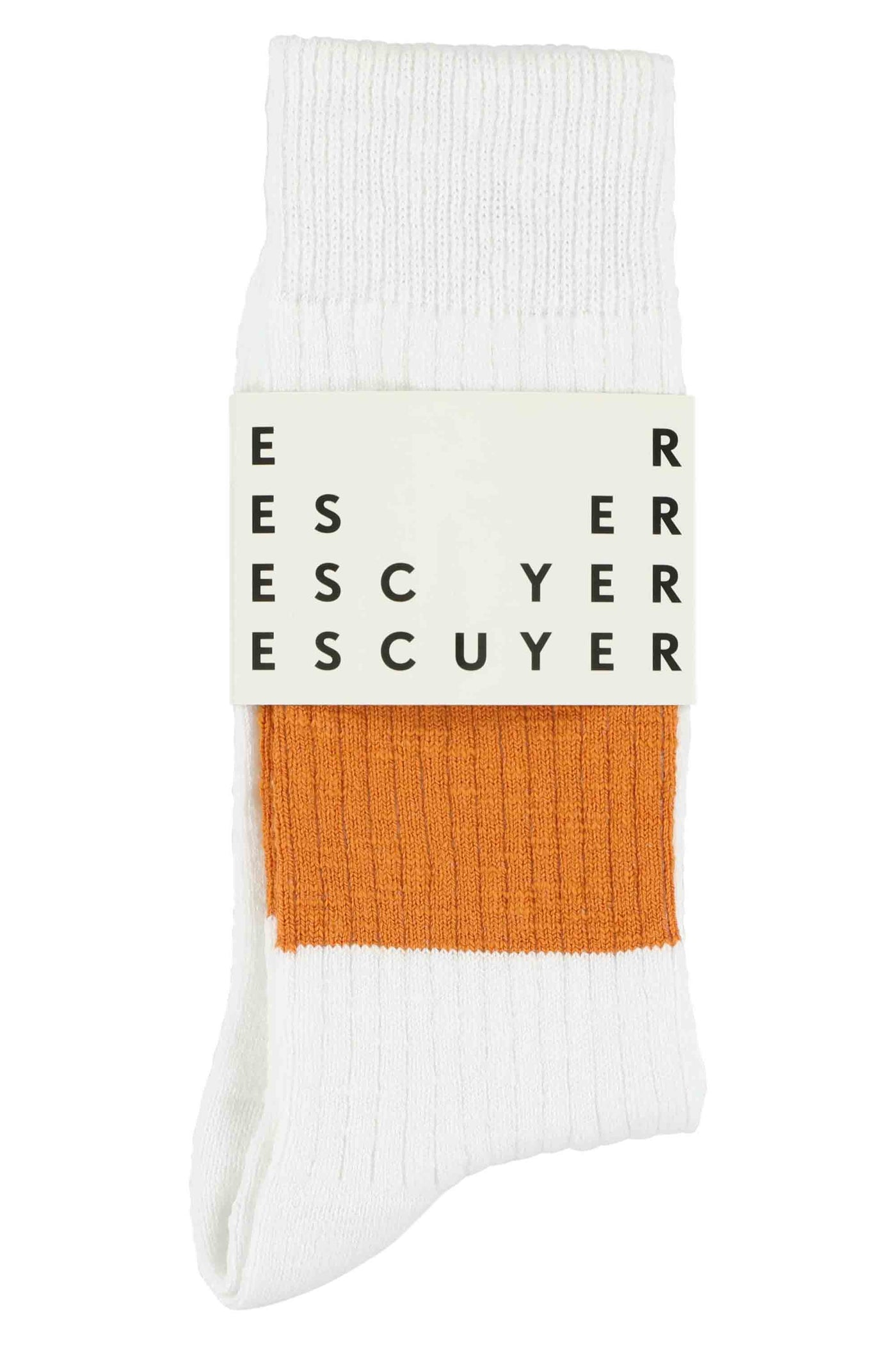 Escuyer socks - white / orange