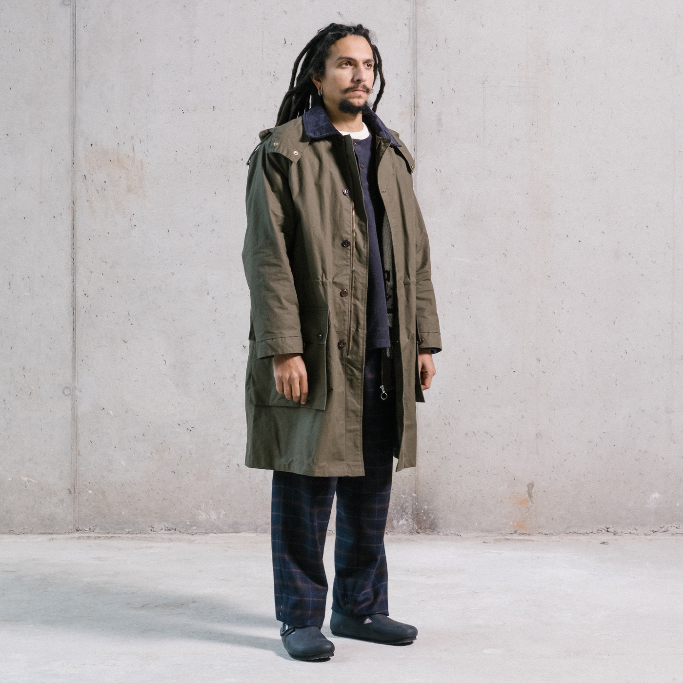 Field Coat Dry Waxed Cotton Khaki/Brown