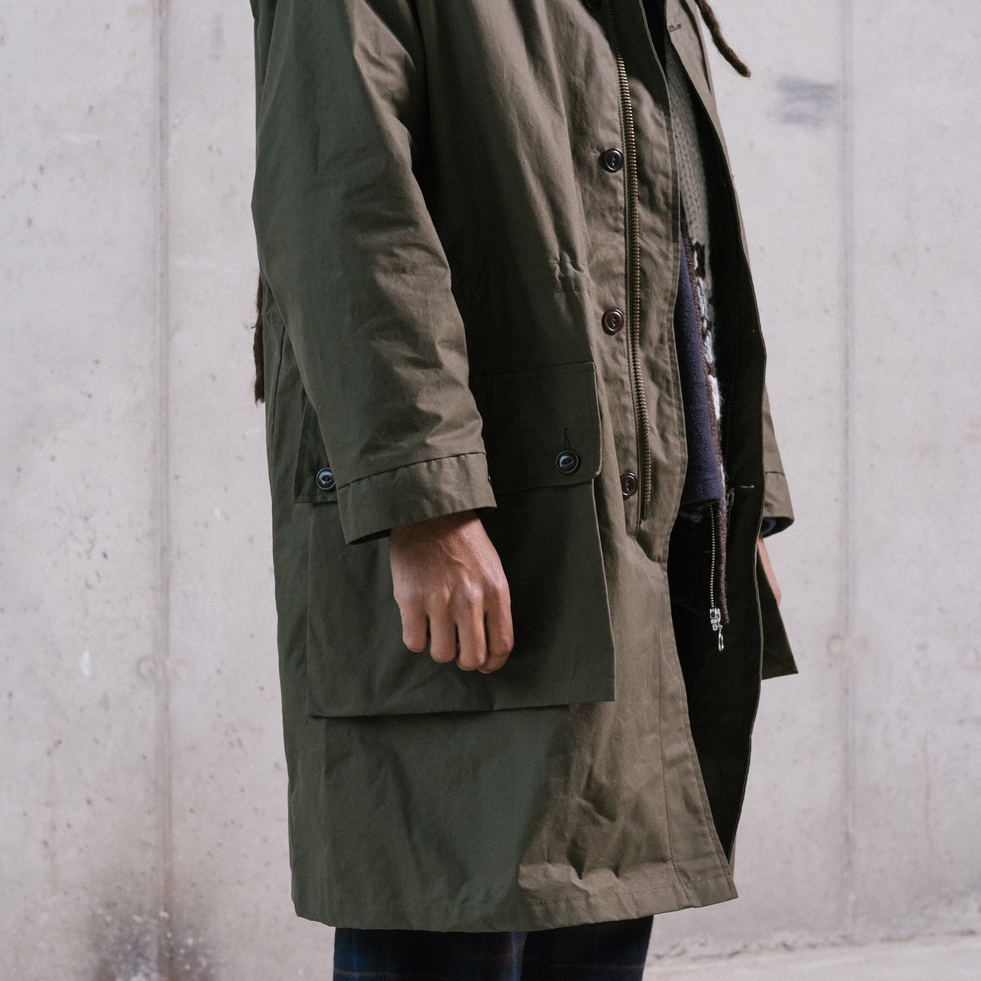 Field Coat Dry Waxed Cotton Khaki/Brown