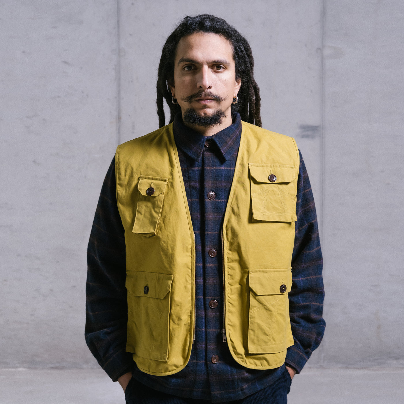 Tropical Vest Dry Waxed Cotton Olivine