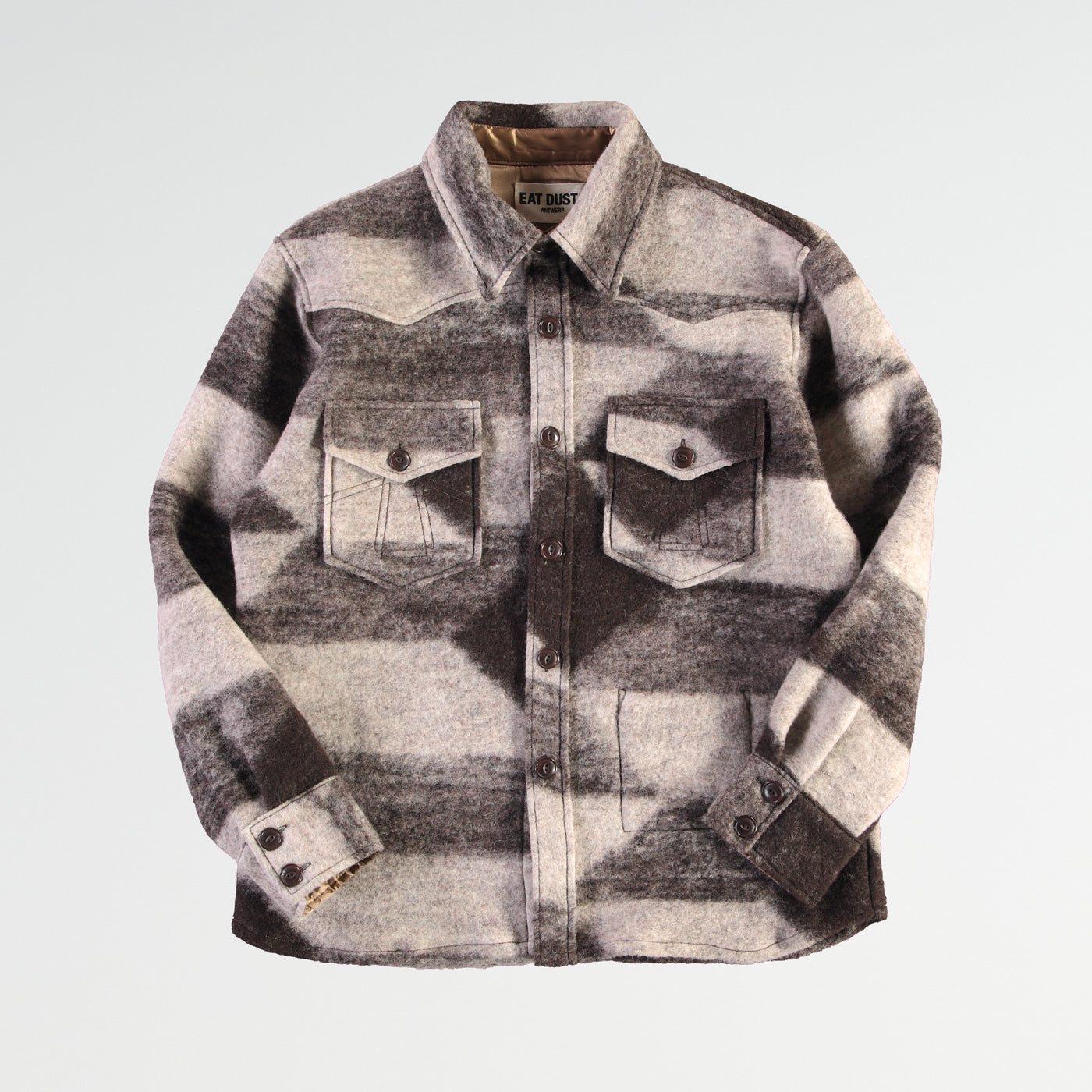 CPO Shirt Shepherds Wool Off White / Brown