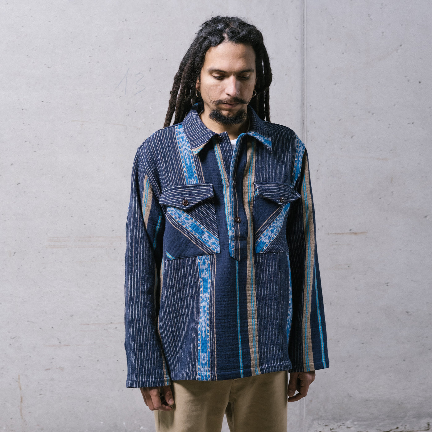 Fisherman Shirt Bora Bora Jaquard Navy