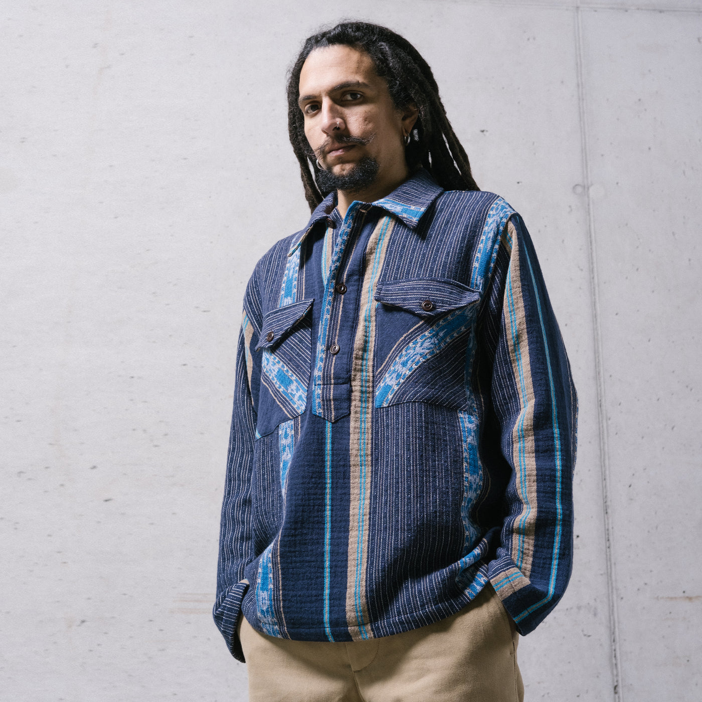 Fisherman Shirt Bora Bora Jaquard Navy
