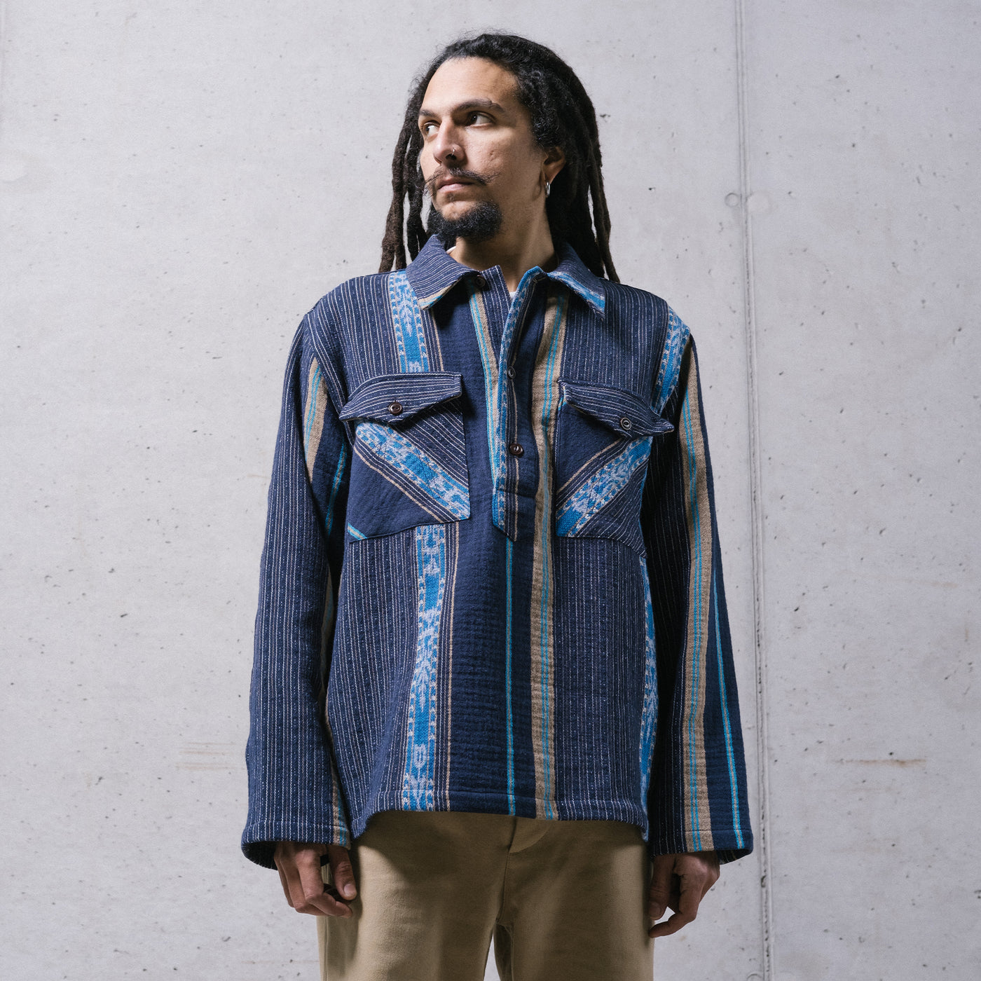 Fisherman Shirt Bora Bora Jaquard Navy