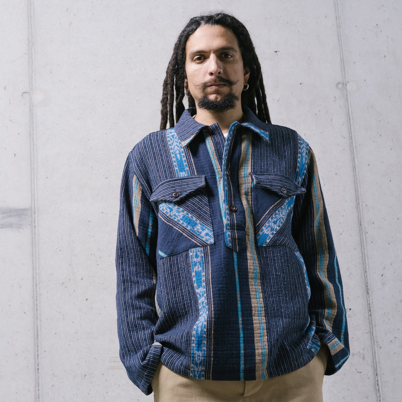 Fisherman Shirt Bora Bora Jaquard Navy