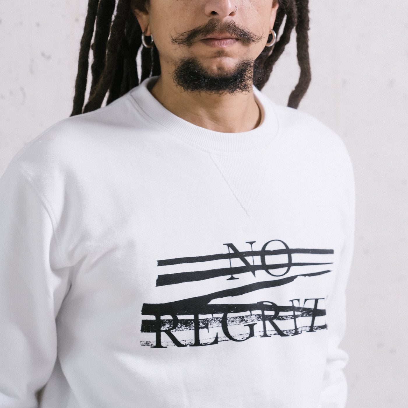 Sweatshirt No Regrets Heavy Cotton White