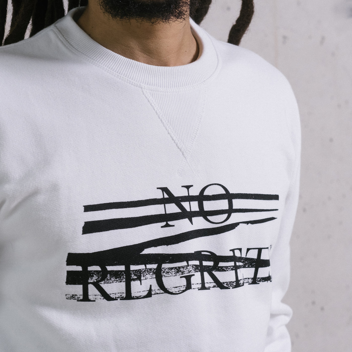 Sweatshirt No Regrets Heavy Cotton White