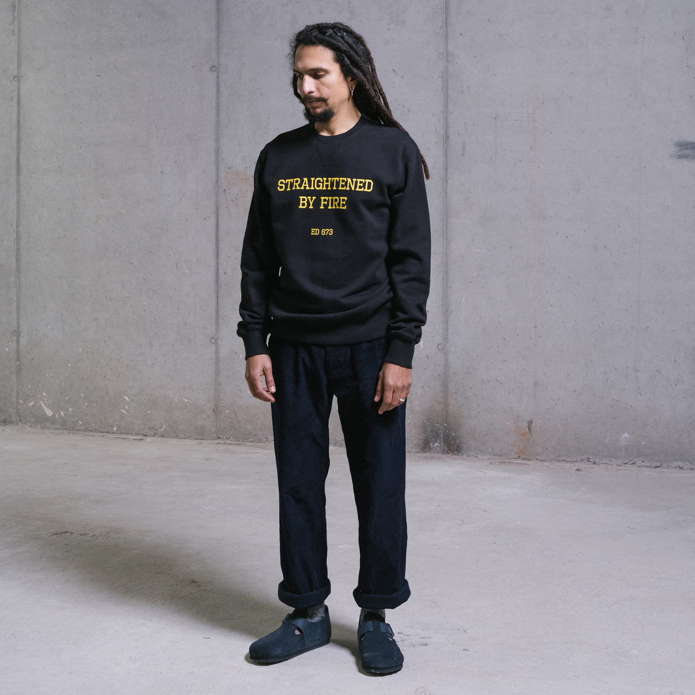 Sweatshirt Straightened By Fire Heavy Fleece Black