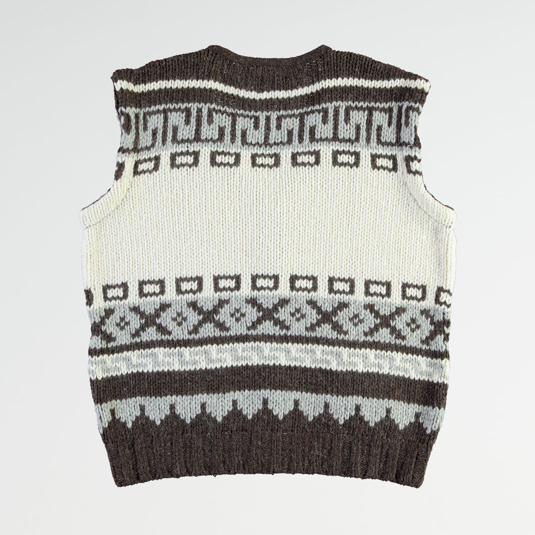 Cochiwan Vest Alpaca Wool White/Brown