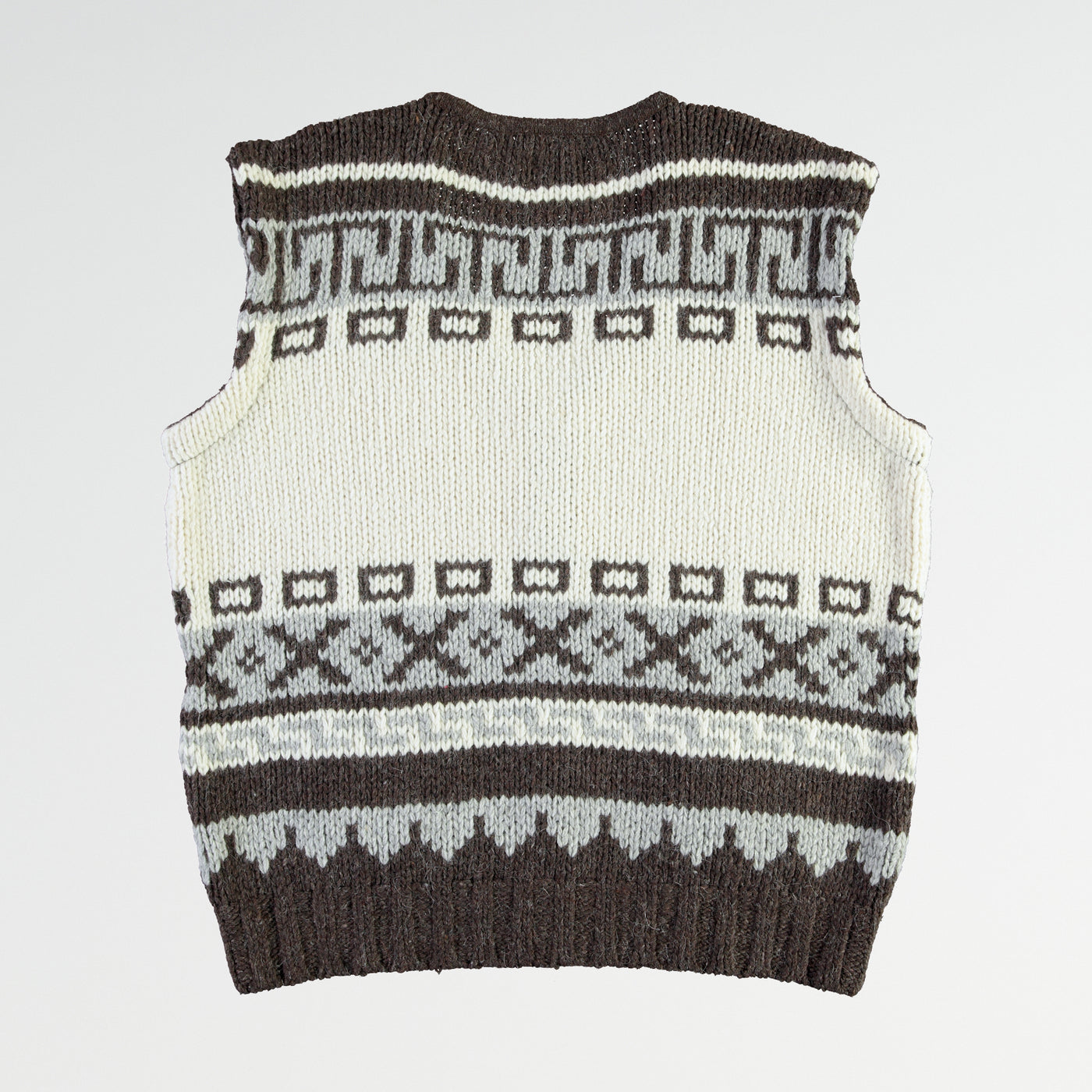 Cochiwan Vest Alpaca Wool White/Brown