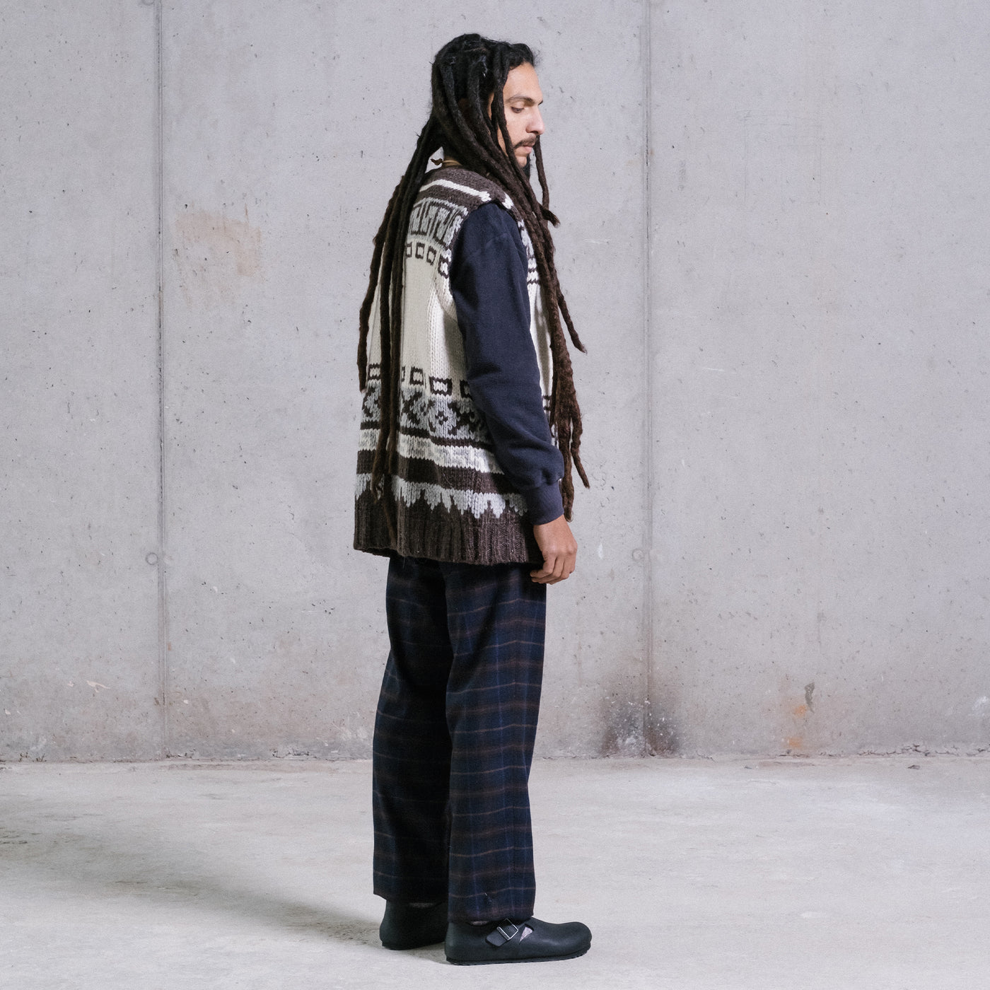 Cochiwan Vest Alpaca Wool White/Brown