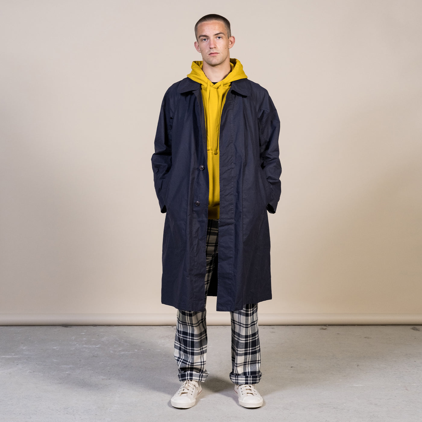 Army Trench Dry Waxed Cotton Dark Indigo