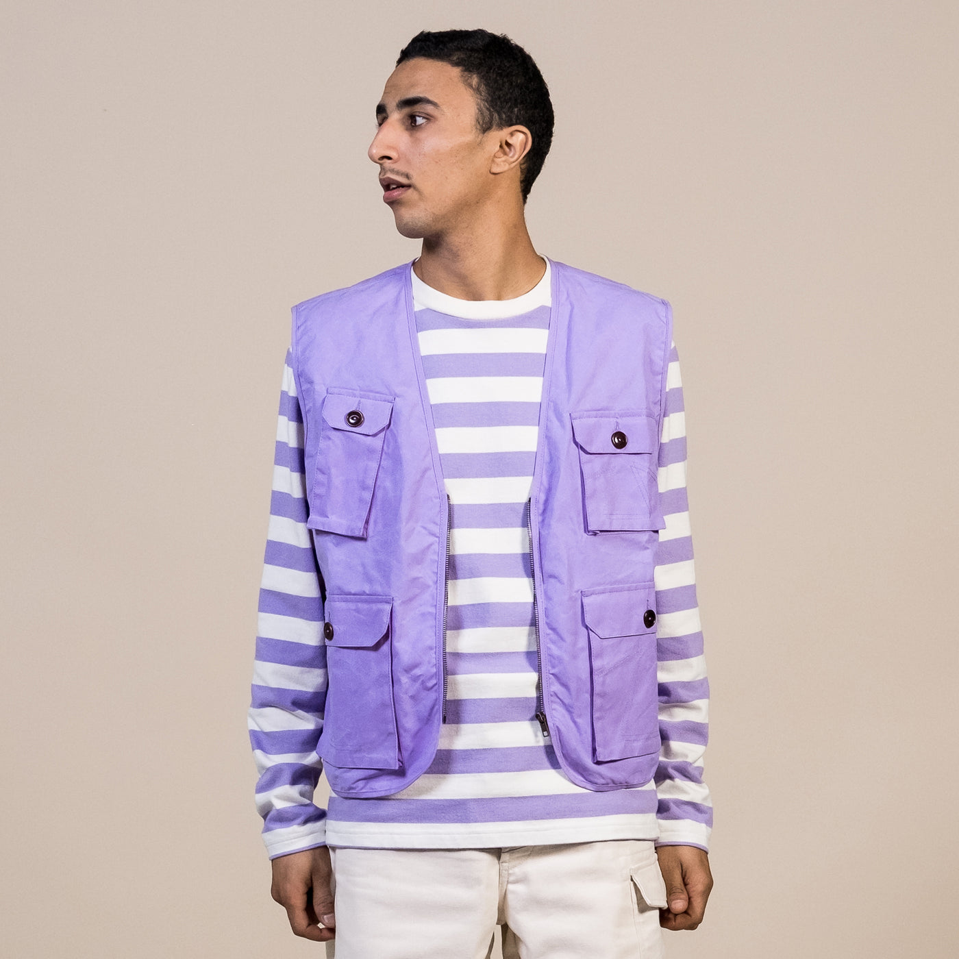 Tropical Vest Dry Waxed Cotton Lilac