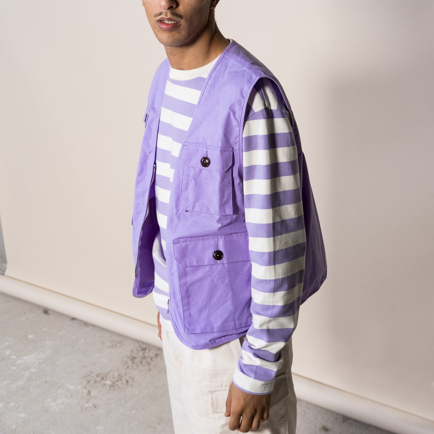 Tropical Vest Dry Waxed Cotton Lilac