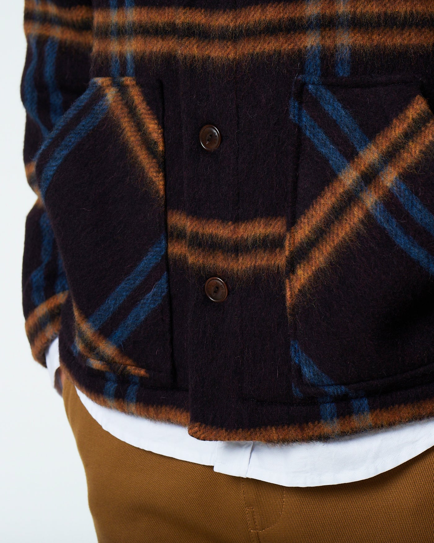 Ivy Cardigan Brushed Checks Fig