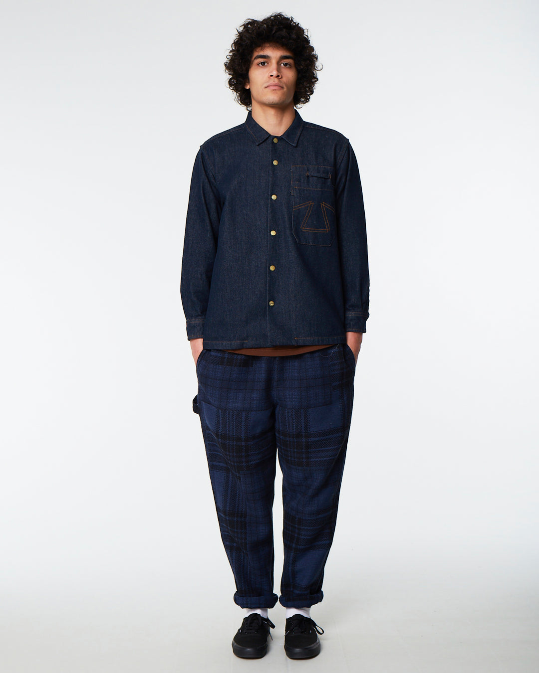 Gonz Pants Boro Quilt Navy
