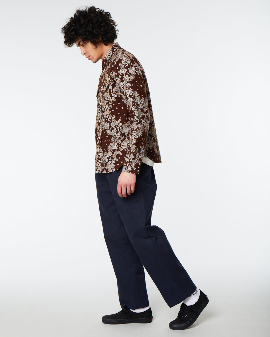 Western Shirt Velvet Bandana Brown