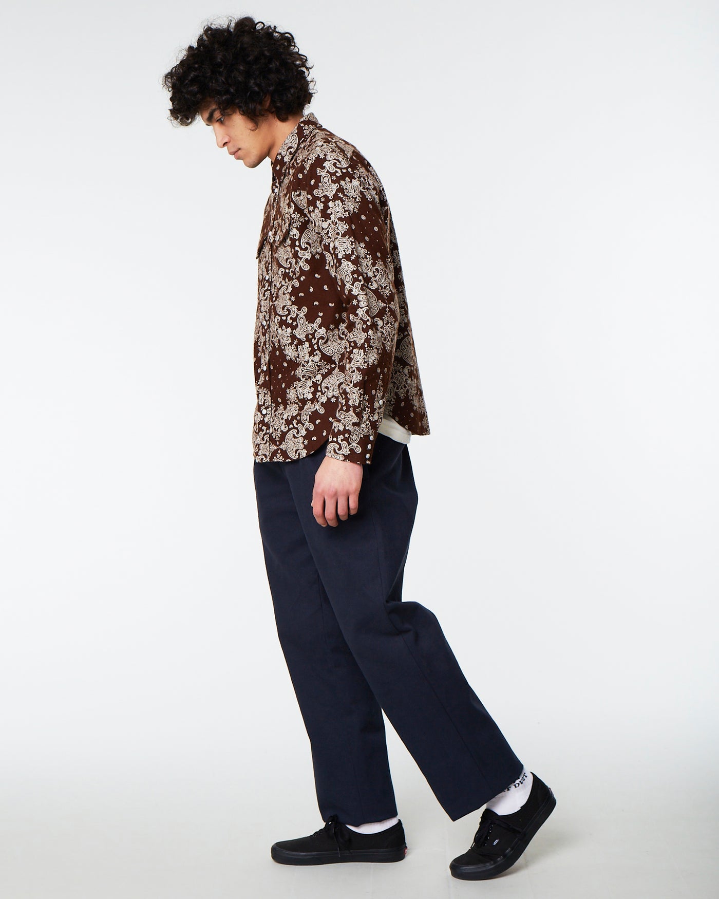 Western Shirt Velvet Bandana Brown