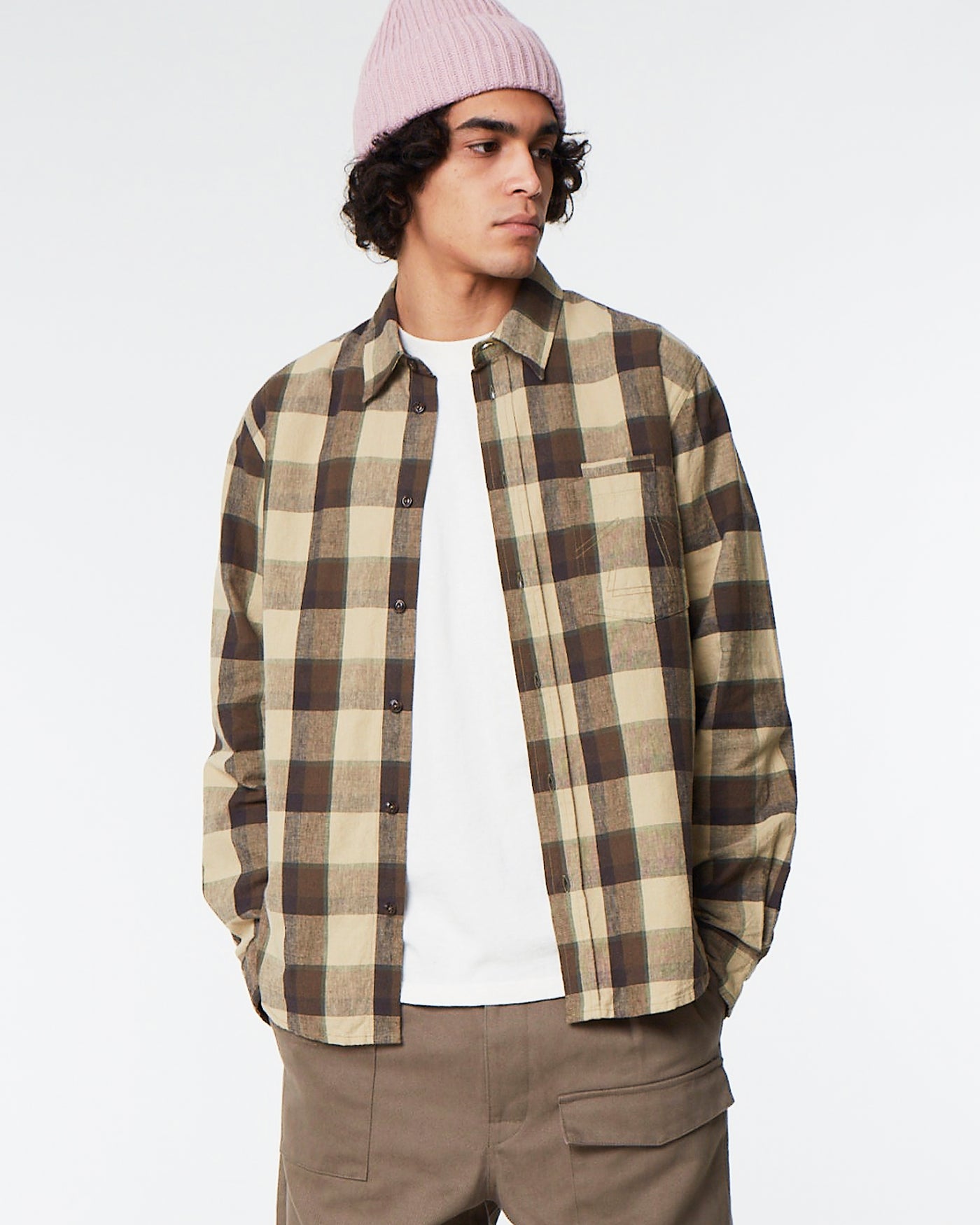 Combat Shirt Farmers Check Beige/Brown
