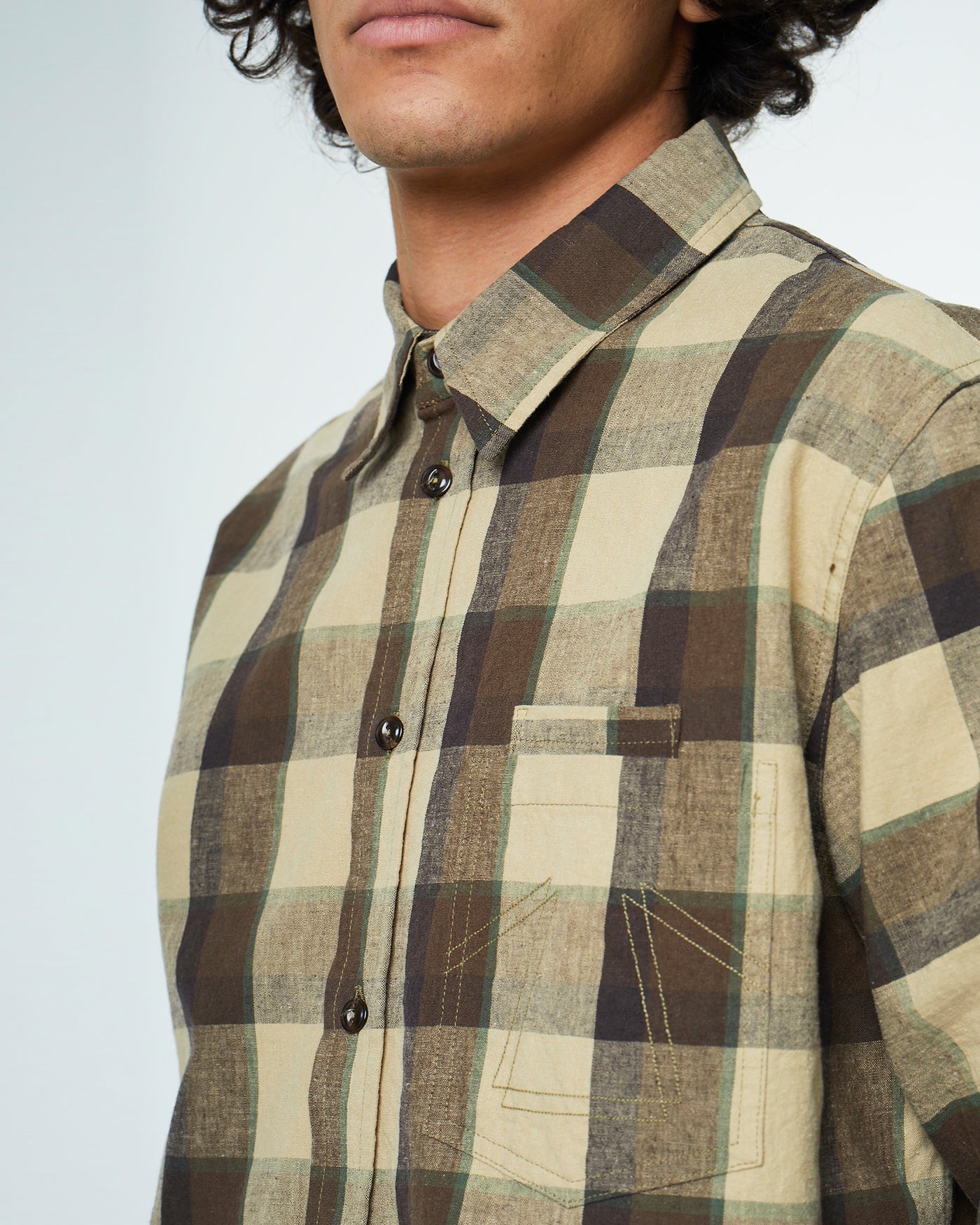 Combat Shirt Farmers Check Beige/Brown