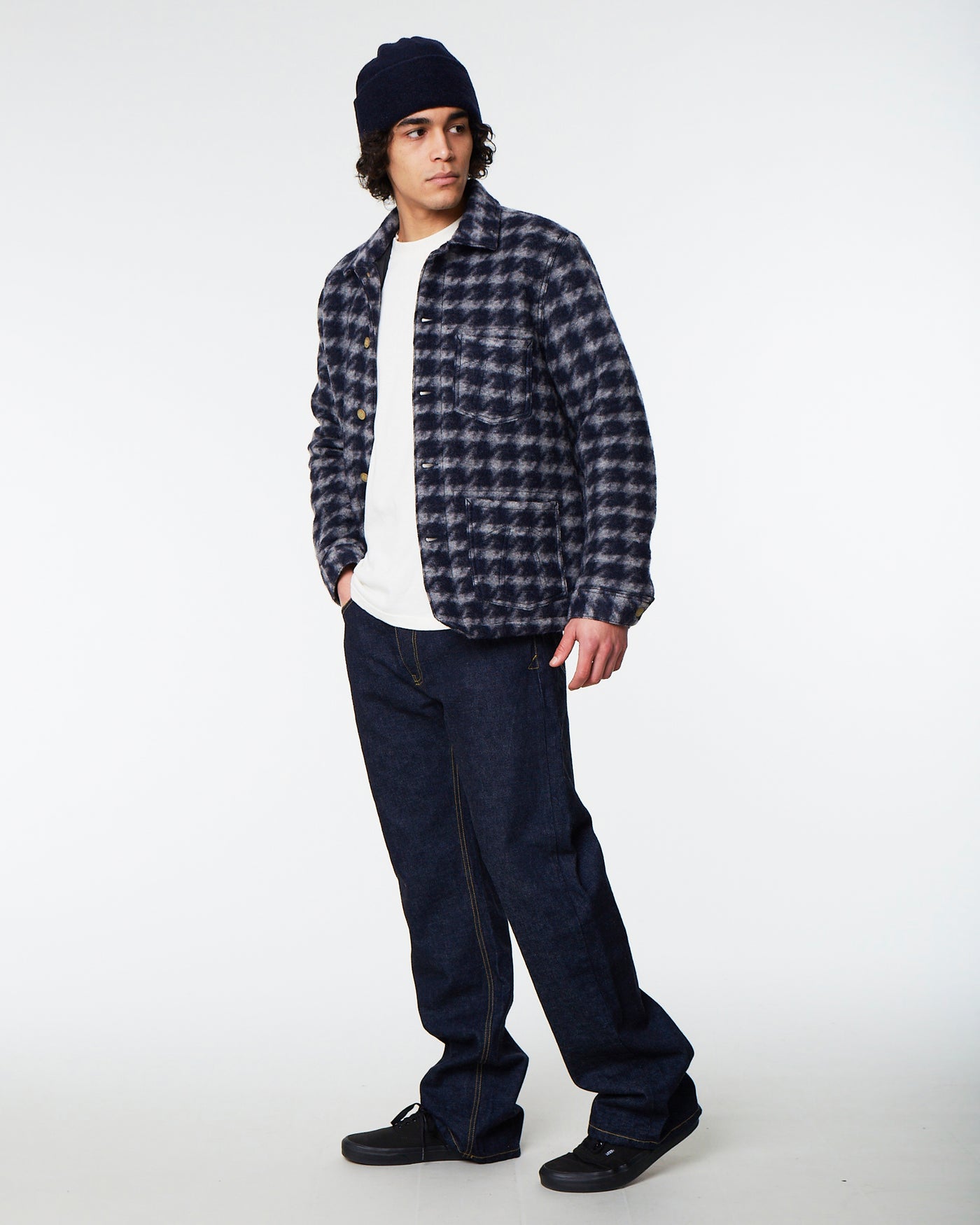 Chore Jacket Pied De Poule Blue