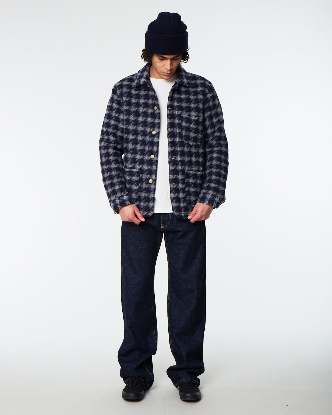 Chore Jacket Pied De Poule Blue
