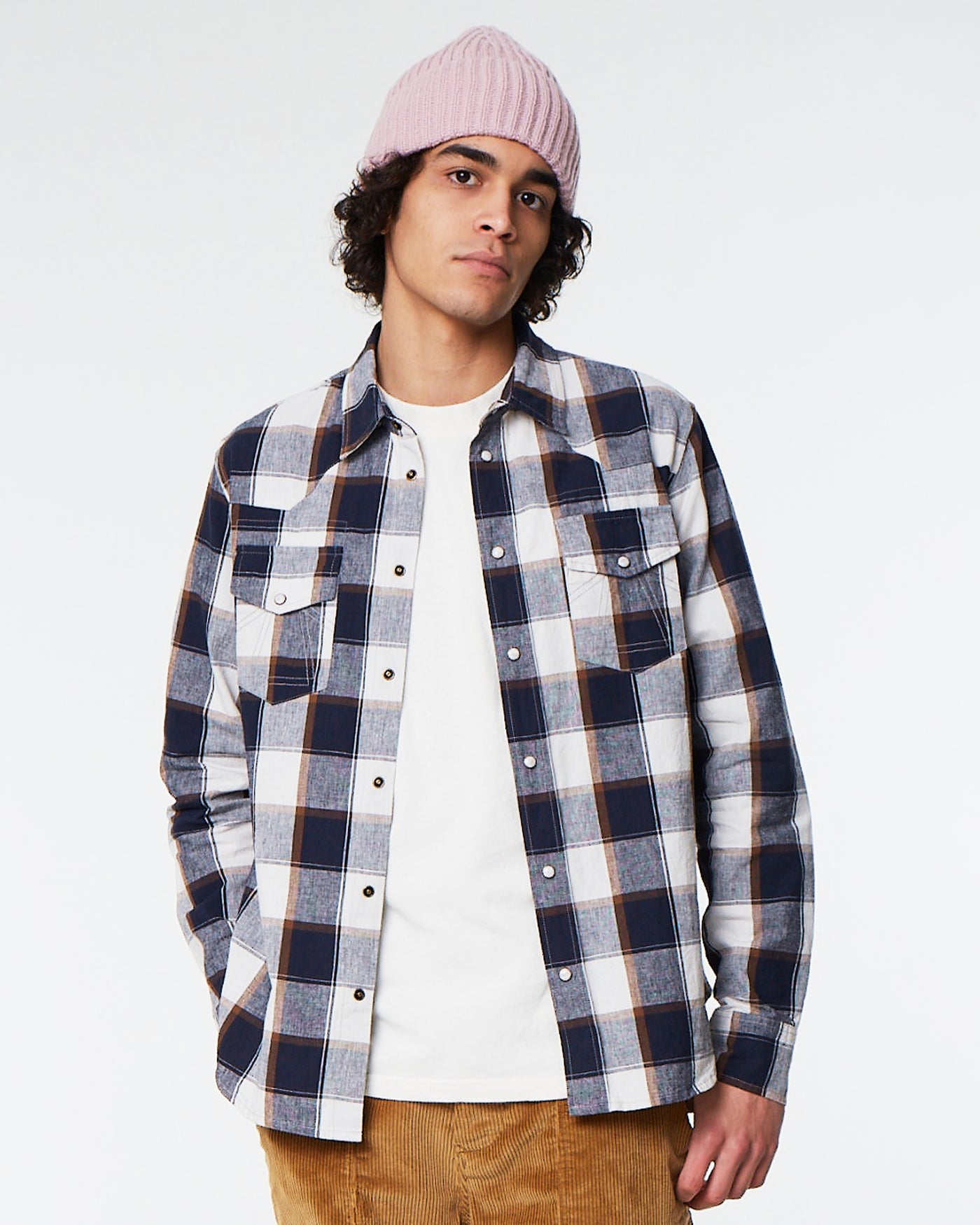 Western Shirt Provence Check Off White/Navy