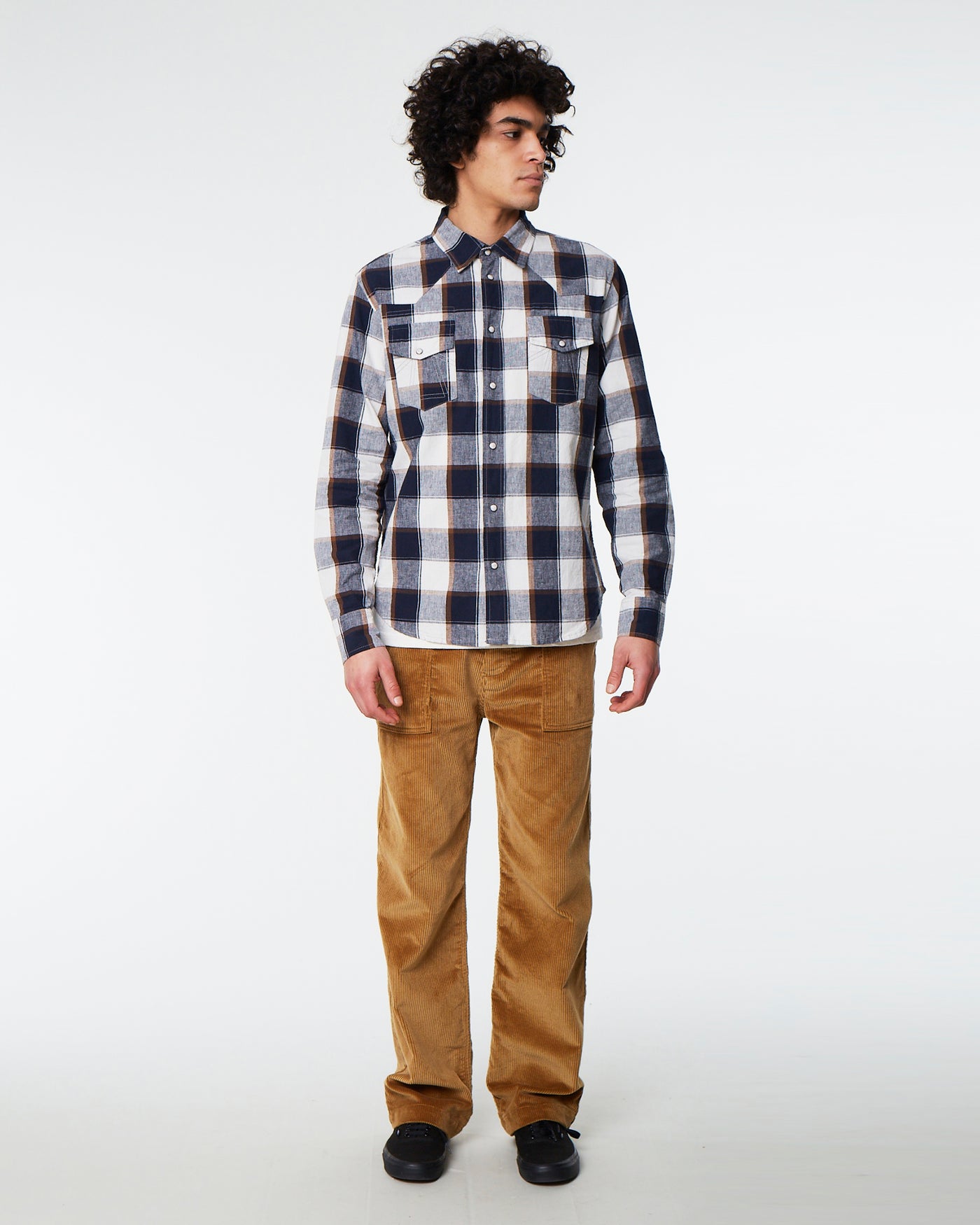 Western Shirt Provence Check Off White/Navy