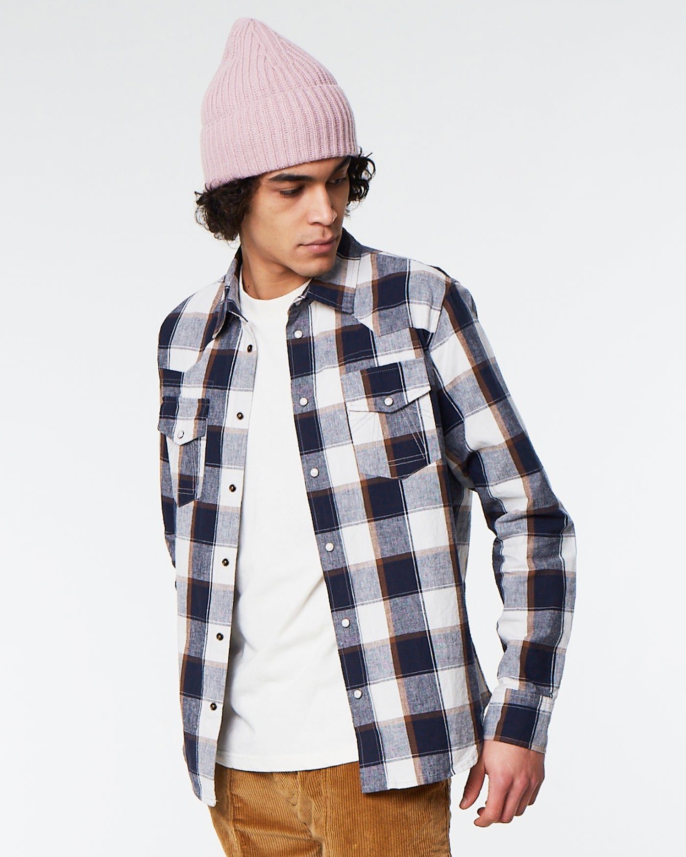 Western Shirt Provence Check Off White/Navy